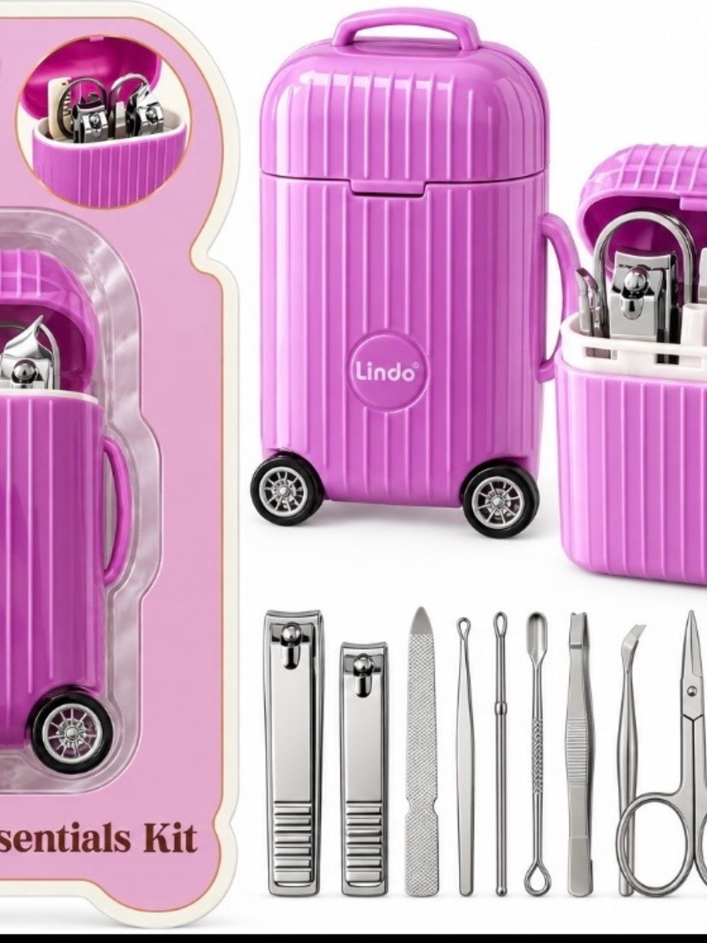 Purple Travel-Style Manicure Set